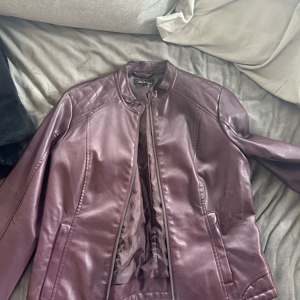 Women's Purple vegan leather Jacket